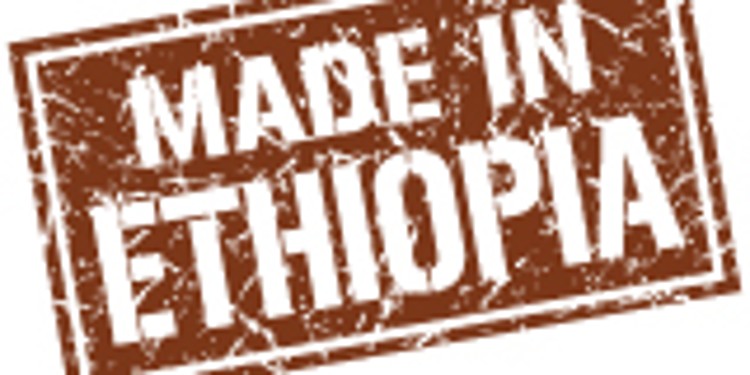 Label, auf dem steht "Made in Ethiopia"
